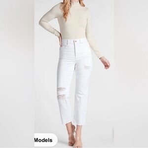Express Straight Ankle High Rise Jeans